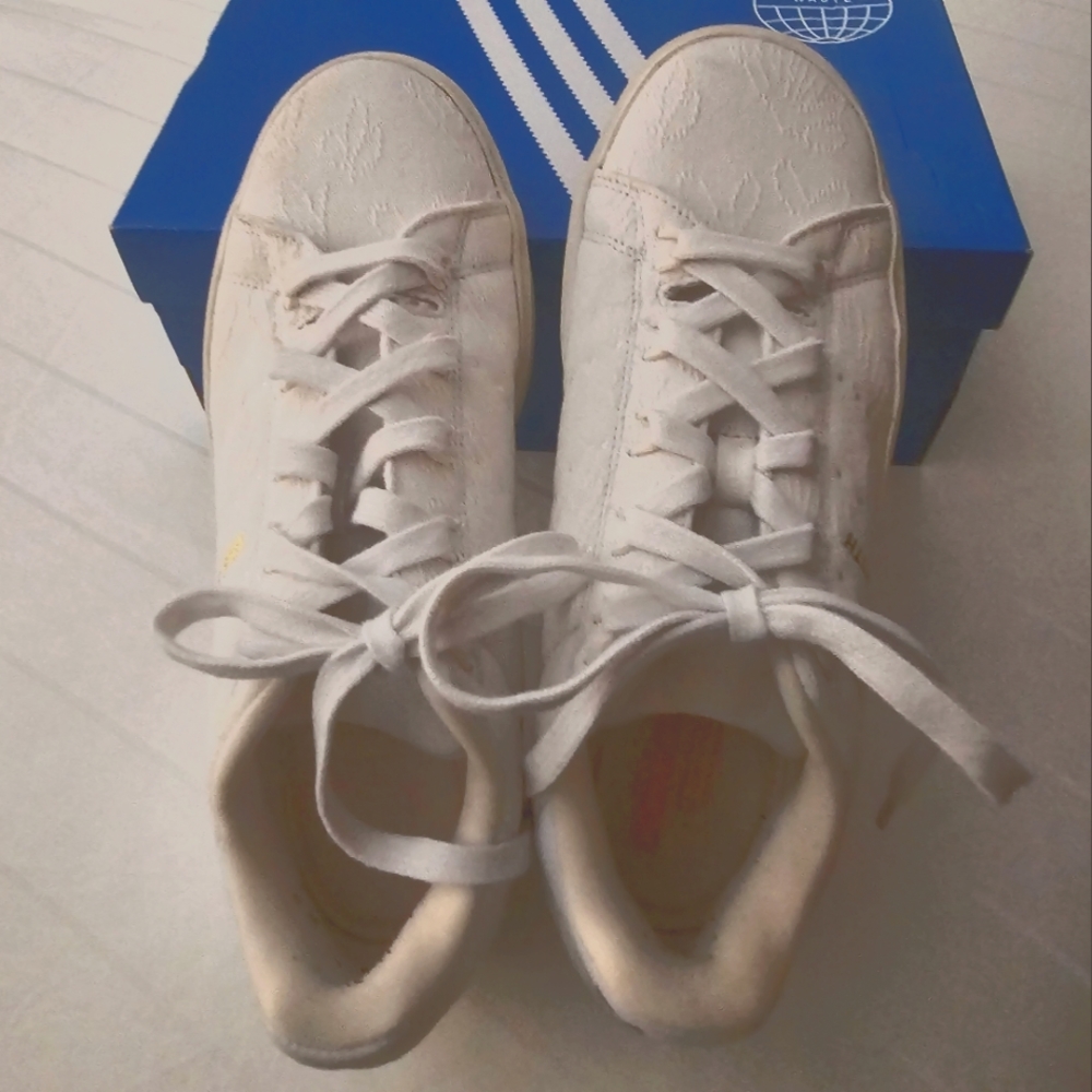 Adidas STAN SMITH BONEGA Platform canvas embroidered shoe sneakers women's 9.0